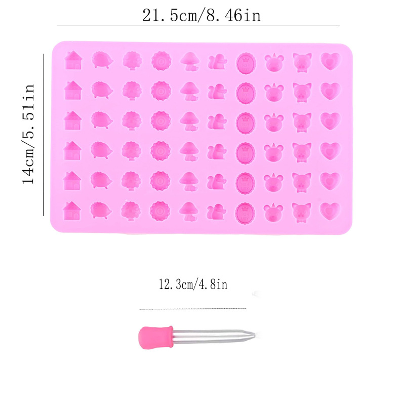 60 animales del bosque molde de pastel de silicona DIY amor caramelo chocolate molde de fuego horneado postre