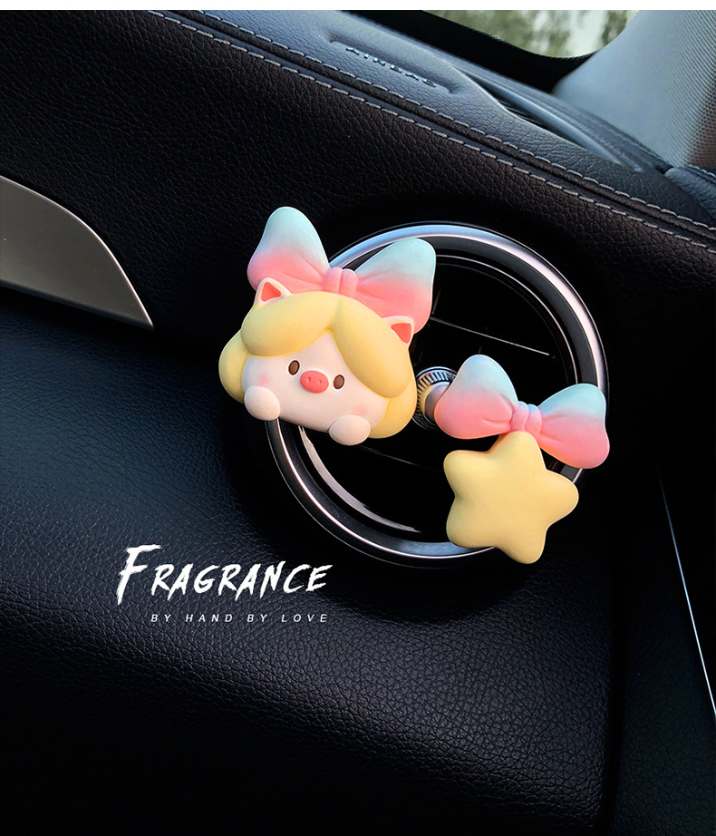 Retro pig Princess car aromatherapy car air outlet perfume decoration fragrance Stone car interior decoration accessories ladies