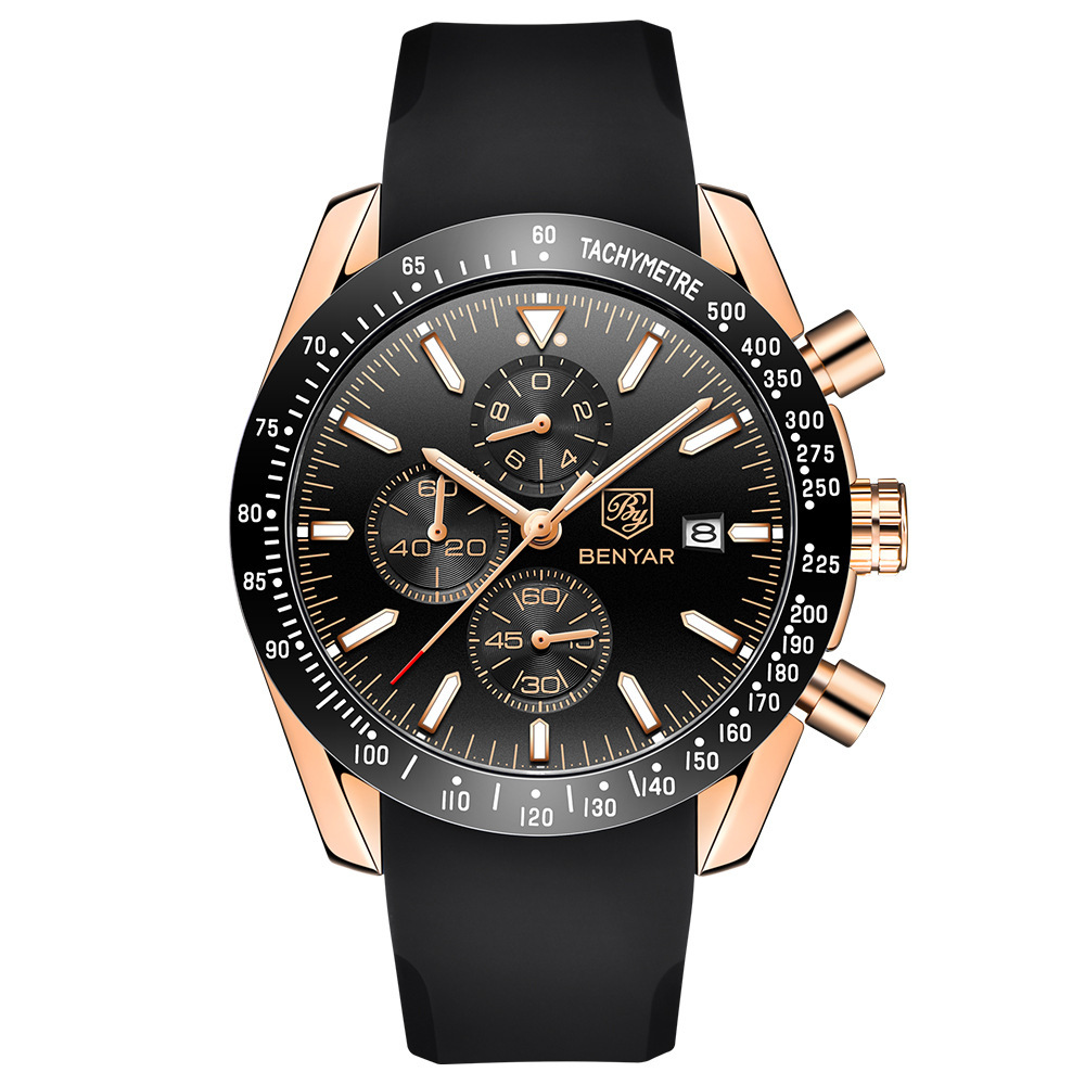 BENYAR Binya 5140 reloj de cuarzo popular de los hombres sincronización impermeable deportes moda de moda reloj de silicona reloj de los hombres