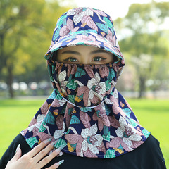 Summer women's outdoor work agriculture picking tea sunshade hat sun protection face shield UV protection hat breathable cycling hat