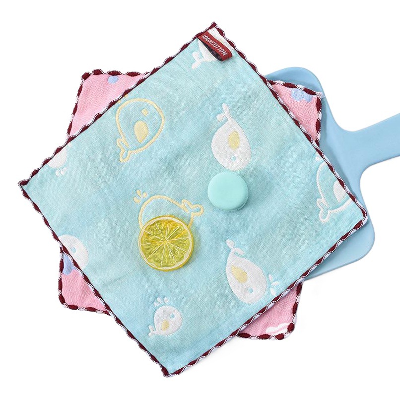 Bebé toalla cuadrada gasa de seis capas para niños Toalla de saliva algodón lavado de cara pañuelo absorbente bebé dibujos animados jardín de infantes toalla cuadrada
