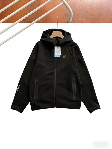 New Nk Spring and Autumn Men's Knitted Tech Cotton Air Layer Hooded Zipper Cardigan Jacket Top 454 Cross-Border Clothing