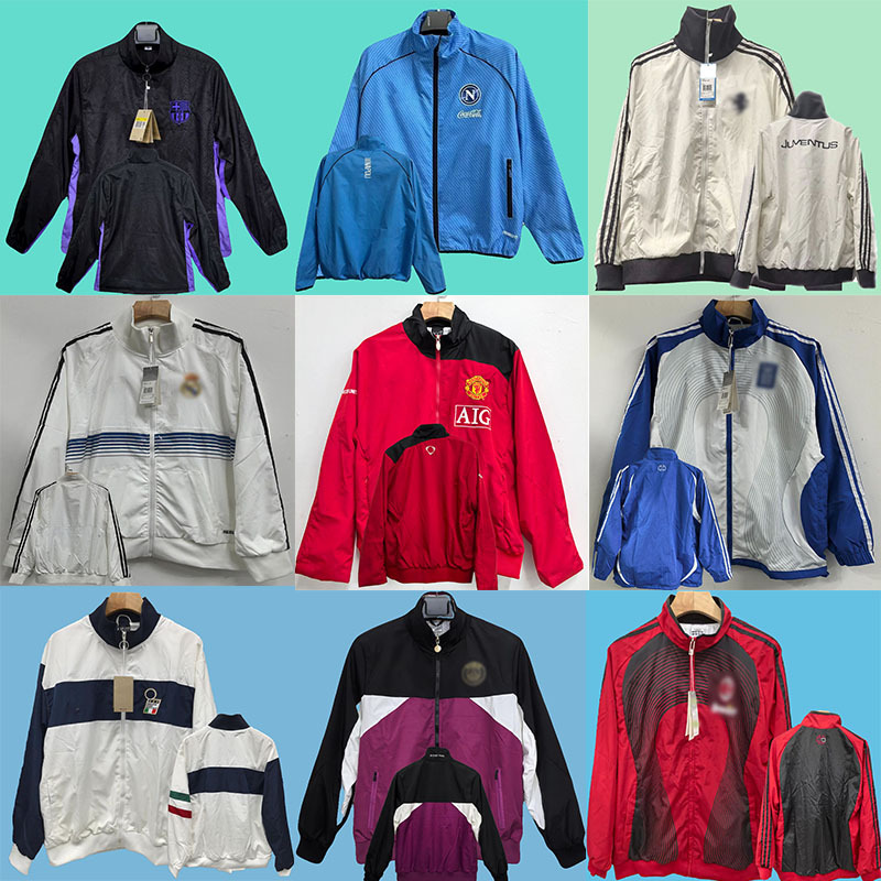 2526 New Football Uniform Windproof and Sunproof Hooded Windbreaker Pre-Game Sports Jacket Top Group Purchase Is Better