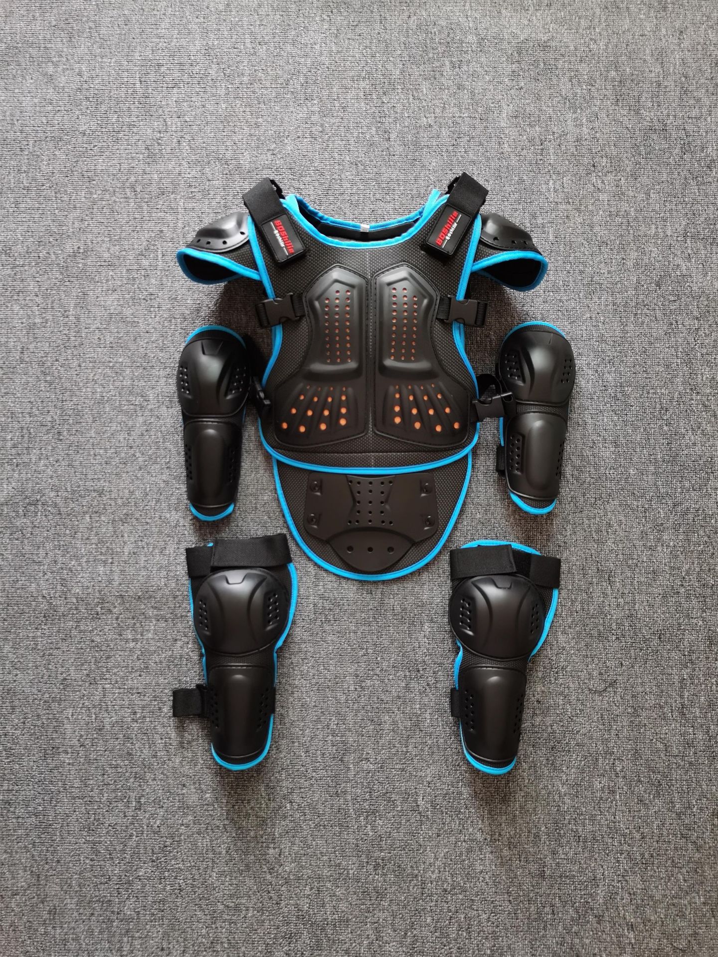 chaqueta de armadura para motocicleta para niños para montar patinaje rodilla anti-caída espalda cintura equilibración dispositivo de protección deportiva