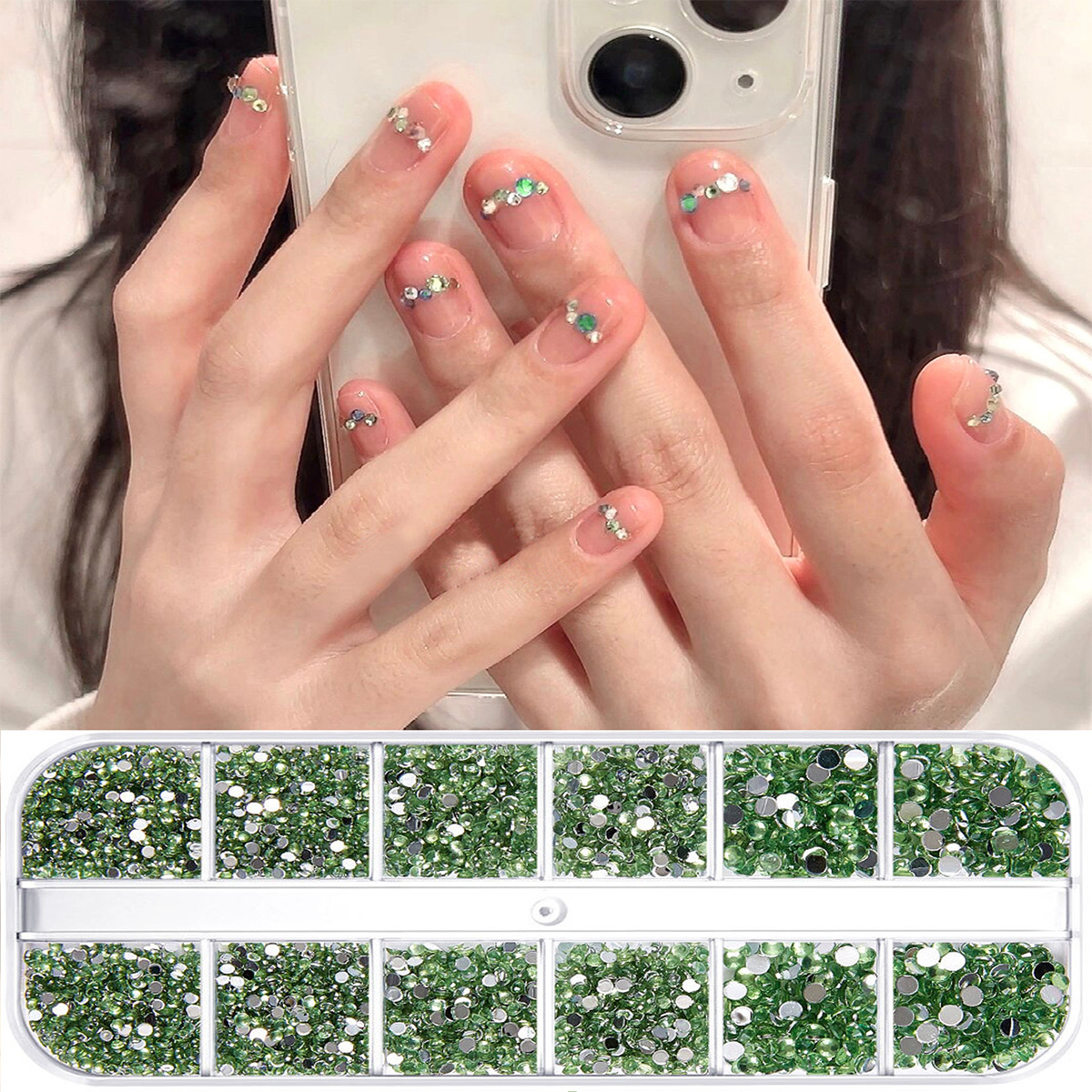 Joyas de manicura 12 ga acrílico transfronterizo conjunto explosivo AB mezcla taladro plano taladro de manicura de color al por mayor