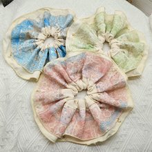 小清晰碎花大肠发圈 法式甜美风花边发圈女 高级感头绳发饰批发