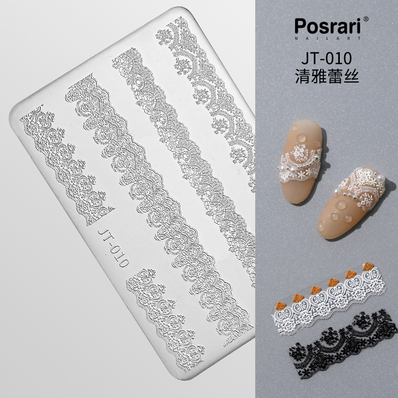 Posrari Internet celebridad uñas 3D alivio uñas molde cristal epoxi DIY tallado alto molde de silicona transparente