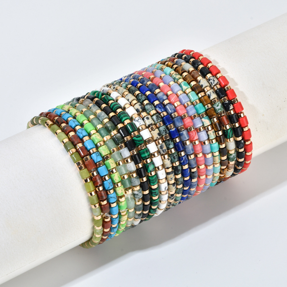 10g Weight Bracelets Classification Natural Stone Chain Material Beaded Chain Chain Type 1 Piece Quantity Daily Occasion natural stone, Agate Material Geometric Pattern All Seasons Season Women's Gender Ethnic Style Style Ethnic Style Geometric Natural Stone Agate Beaded Chain Bracelets In Bulk 20