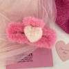 Pink plush love rose red rectangular gripper