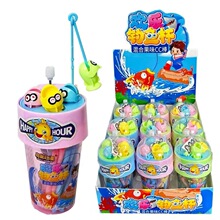 儿童益智糖果玩具好吃又好玩cc乐vc吸管糖自动旋转钓鱼盘趣味礼物