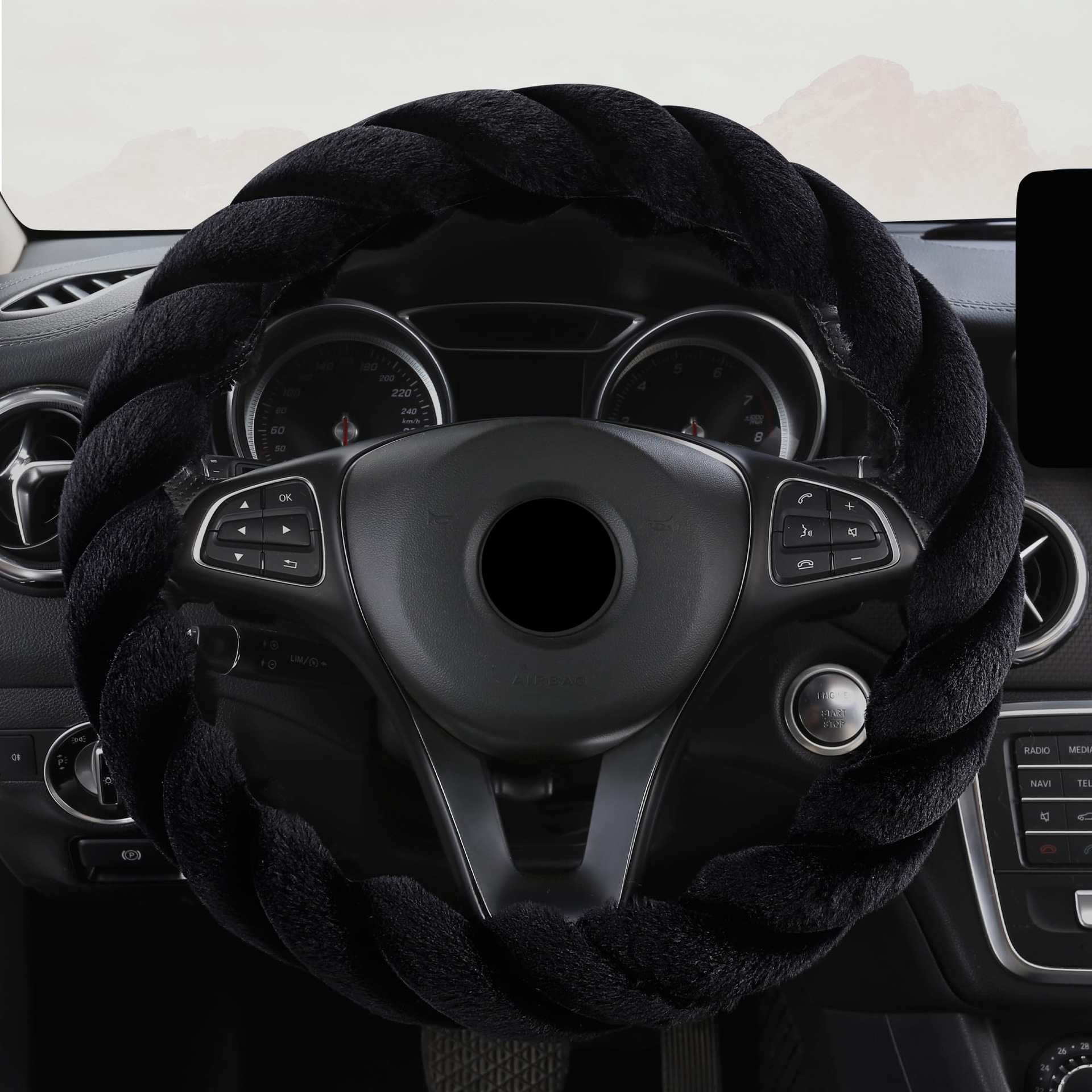 Cross-Border New Waltz Plush Car Steering Wheel Cover Anti-Slip Four-Season Universal Handlebar Cover for Men and Women Amazon