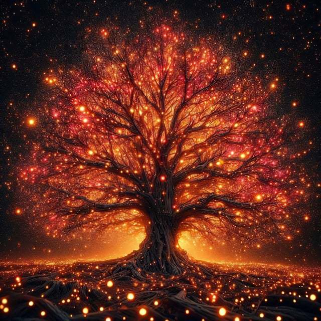 Pequeño libro rojo nuevo lleno de pintura de diamante árbol de vida DIY bordado de diamante pintura decorativa sala de estar fábrica de suministro transfronterizo al por mayor