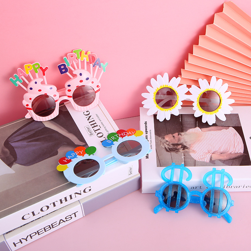 Celebridades de Internet gafas de cumpleaños gafas extrañas jugadores novias divertidas gafas de fiesta gafas de cumpleaños decoración de pasteles gafas de sol