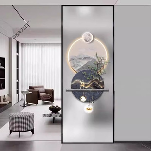 Fixed-door Living Room Screen Partition Light Luxury Art Tempered Glass Household Entrance Toilet Blocked Wall Light Transmission