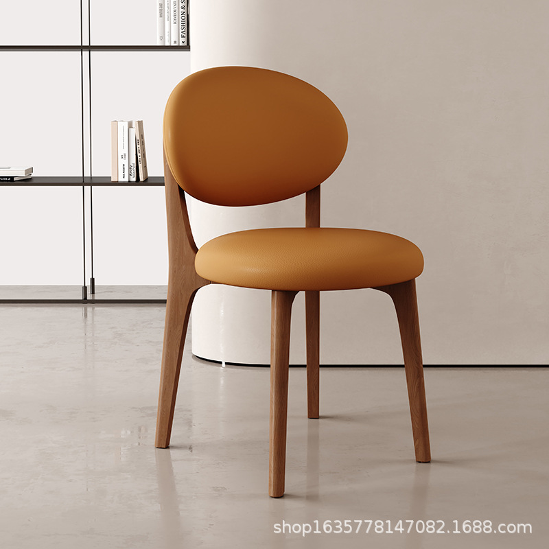 Silla de comedor de madera maciza moderna, comedor casero, hotel, cómodas sillas de respaldo, estilo nórdico, mesa de comedor simple, taburetes