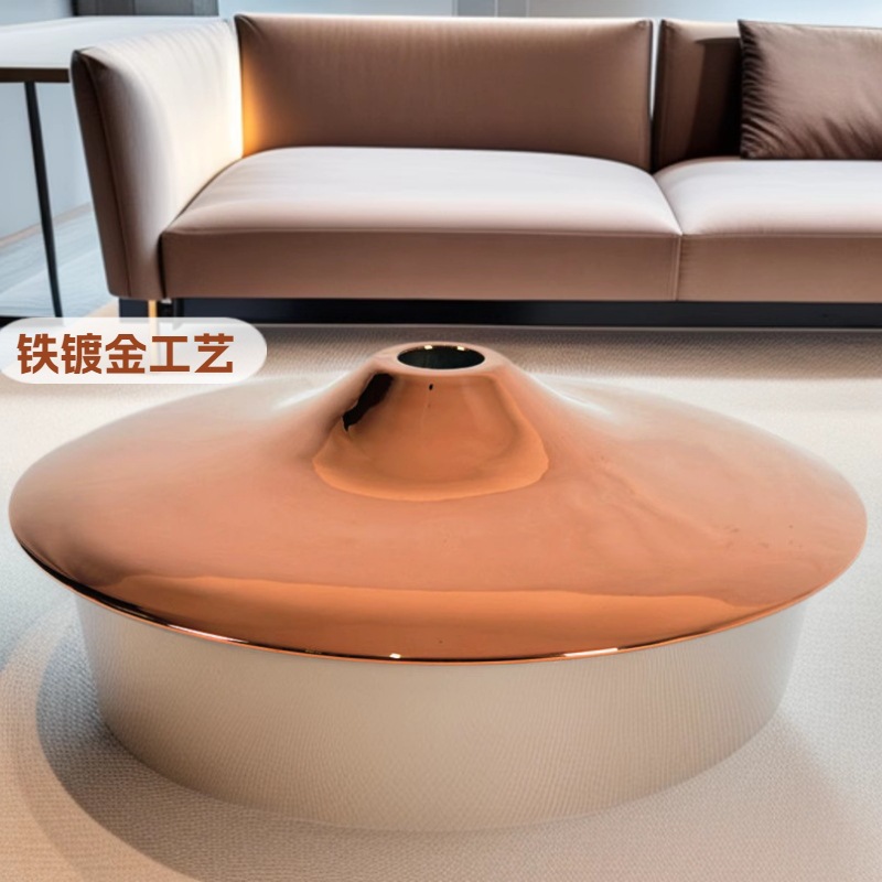 亮光真空镀金色不锈钢喇叭盘出口品质 轻奢渡钛金色不锈钢喇叭盘