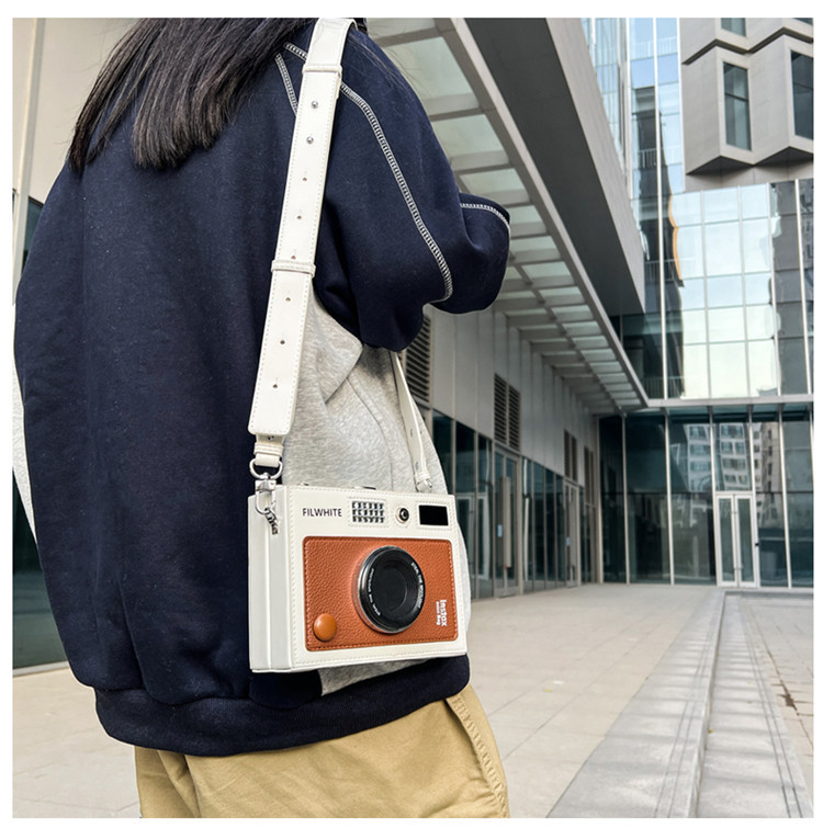 Unisex Small Pu Leather Camera Streetwear Square Lock Clasp Camera Bag display picture 21