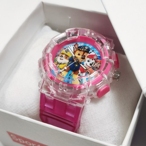 Woof Woof Team Cartoon Anime Creative Colorful Night Light Watch for Kids, Glow-in-the-Dark Watches for Elementary & Middle School Boys and Girls