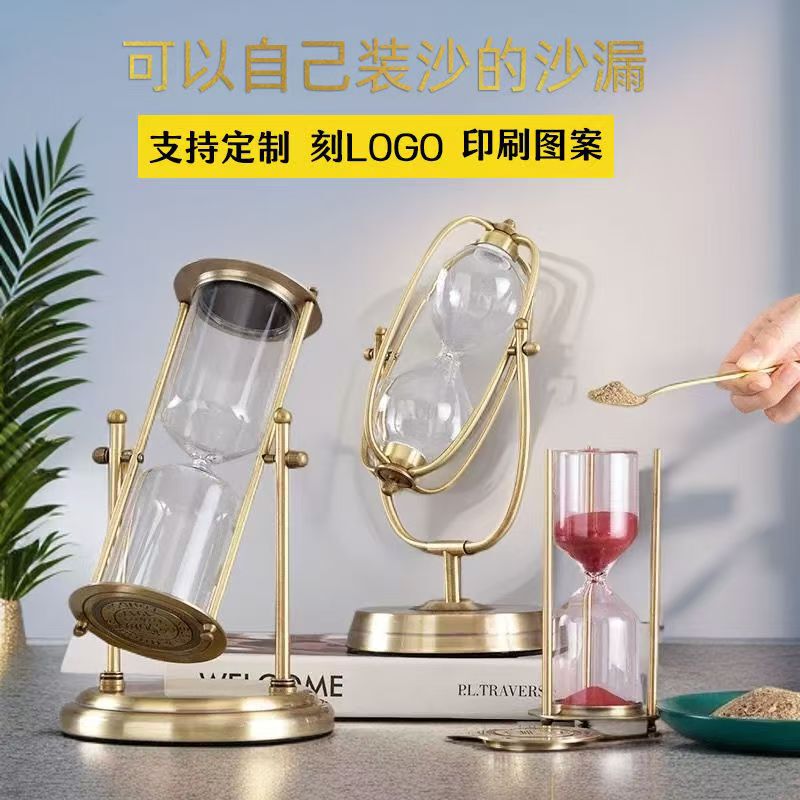 Carefully Selected Antique Bronze Three-Column Five-Sand Hourglass with Self-Filling Sand, Customizable Logo, Bedroom and Study Decoration, Factory Direct Sale Carefully Selected Antique Bronze Three-Column Five-Sand Hourglass with Self-Filling Sand, Customizable Logo, Bedroom and Study Decoration, Factory Direct Sale