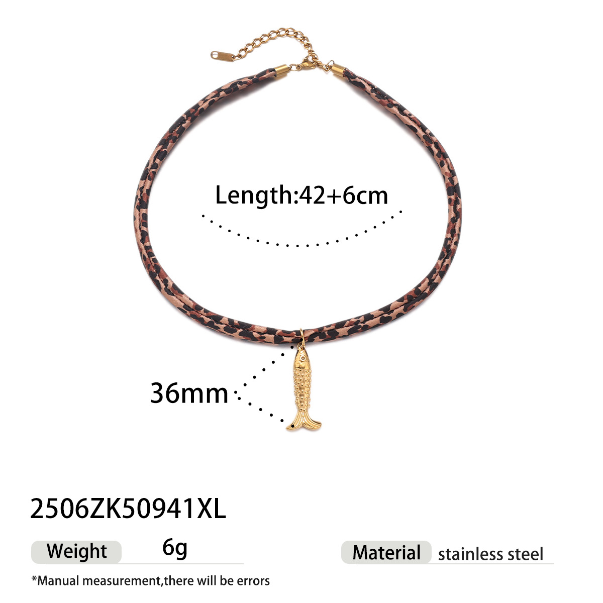 Tiana Europa y América collar de acero inoxidable dulce y fresco estilo de galía de galera variedad bufandas de seda de leopardo collar de acero de titanio joyería de venta caliente transfronteriza image 19