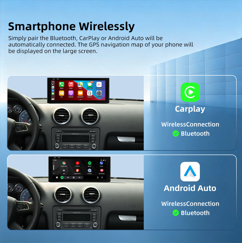 Car-mounted central control large screen suitable for Audi A3 8V 2013-2018, Android navigation, Bluetooth, wireless Carplay