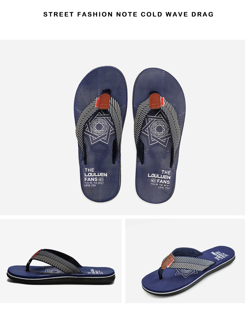 Wholesale of new beach flip-flops for men, summer anti-slip and foot-hugging casual cool flip-flops, and trendy thick-soled men's slippers undefined