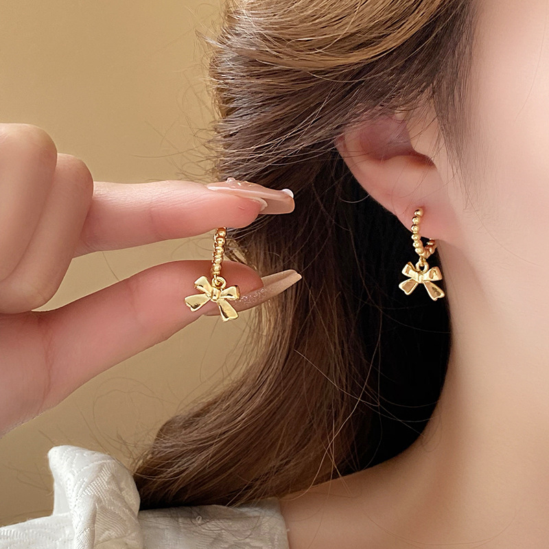 Sweet Bow Knot Alloy Plating Women's Drop Earrings 1 Pair display picture 2