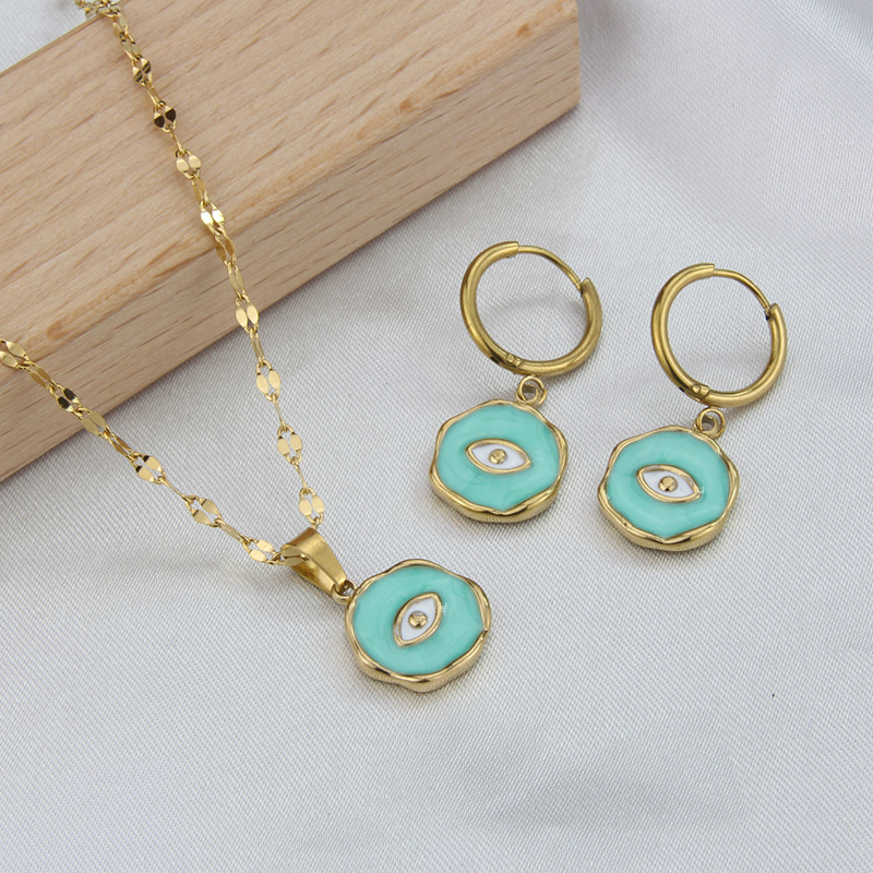 Simple Style Eye Titanium Steel Necklace Plating Stainless Steel Necklaces