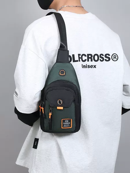 Chest Bag Men's Shoulder Crossbody Bag Waterproof Oxford Cloth Chest Trendy Sports Casual Small Crossbody Bag Backpack Men's Bag