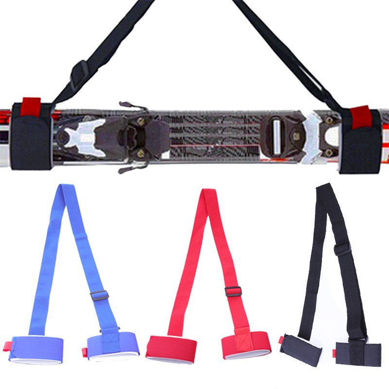 En stock correa de snowboard de doble tabla Tabla de nieve adhesivo mágico cinturón de fijación correa de tabla de nieve campamento verde equipo de esquí