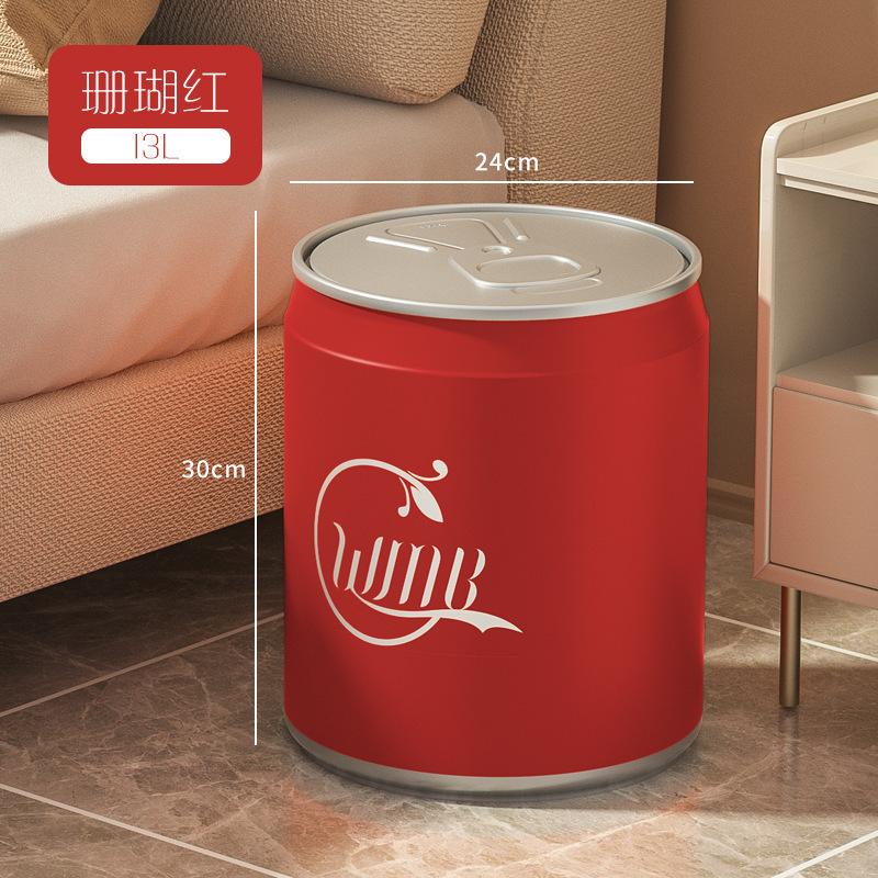 Coca-Cola basura latas prensas creativas con cubierta para el hogar sala de estar gran cubo de almacenamiento en red cesta de papel de baño