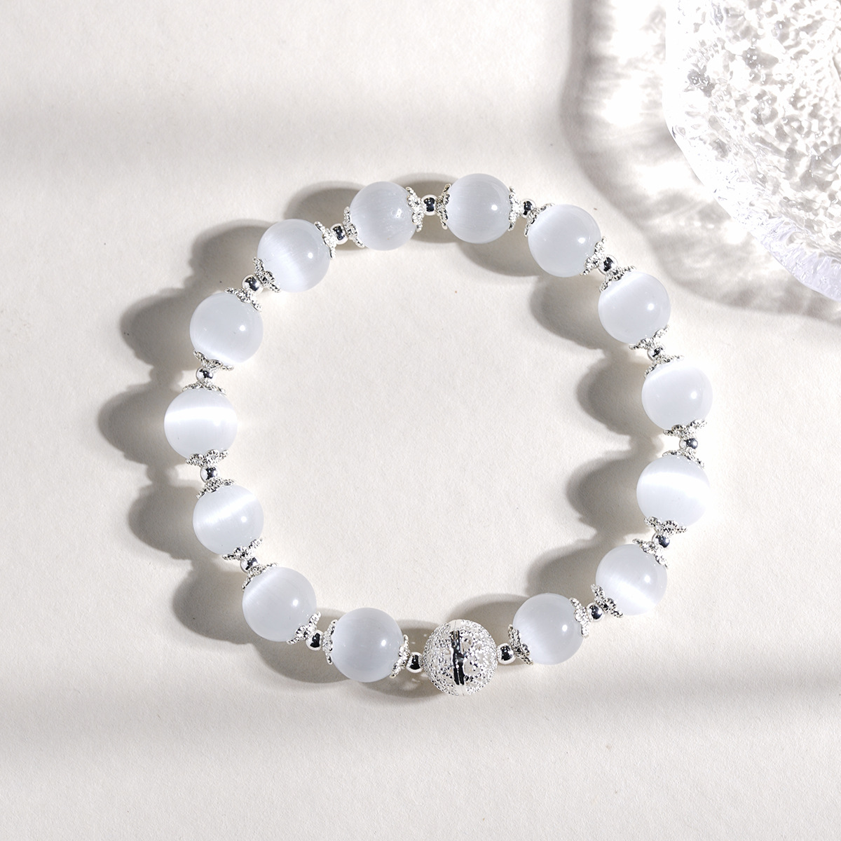 Fashionable one bead bracelet natural stone