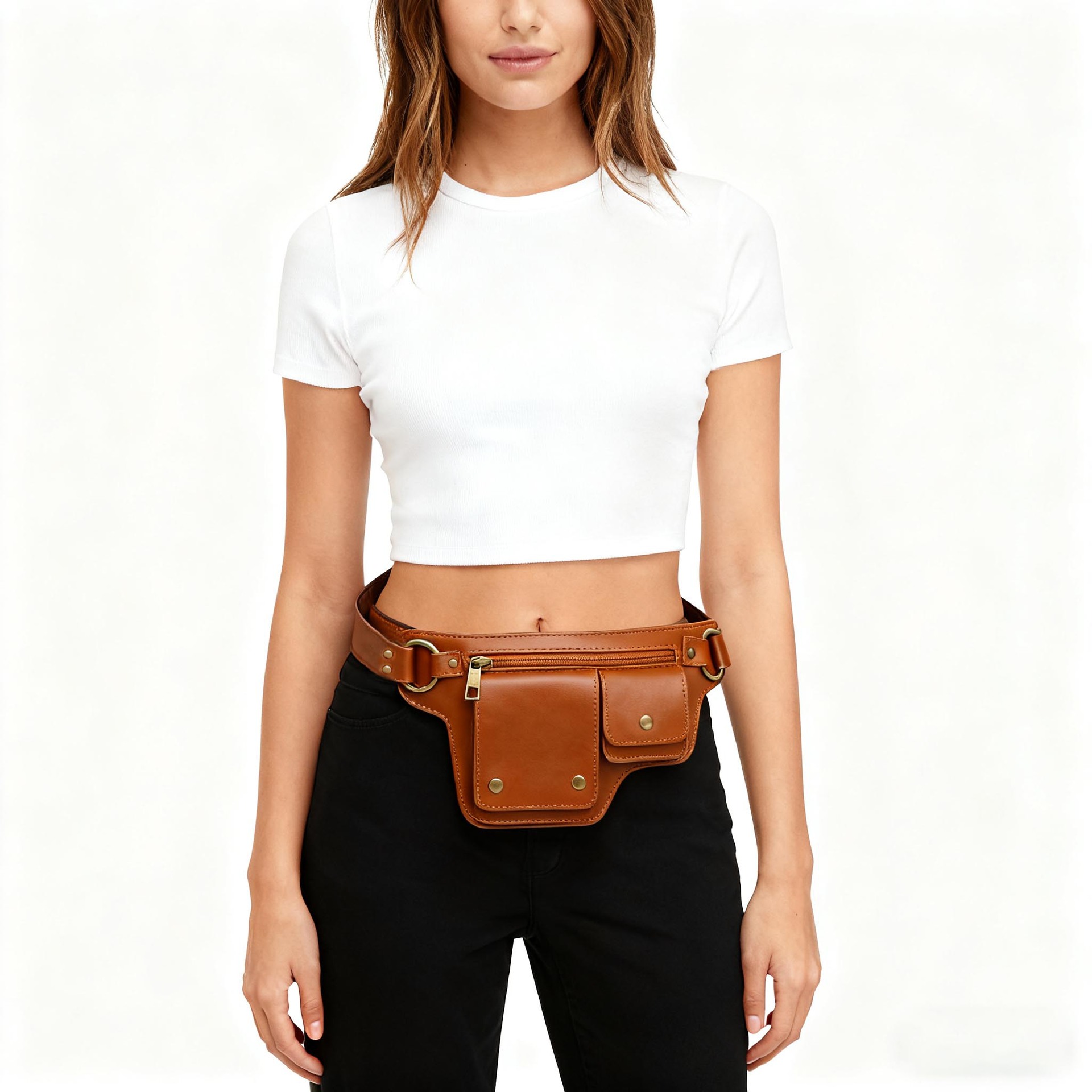 Cross-Border Export Amazon New Punk Style Medieval Renaissance Cosplay Waist Bag Retro Handmade Bag