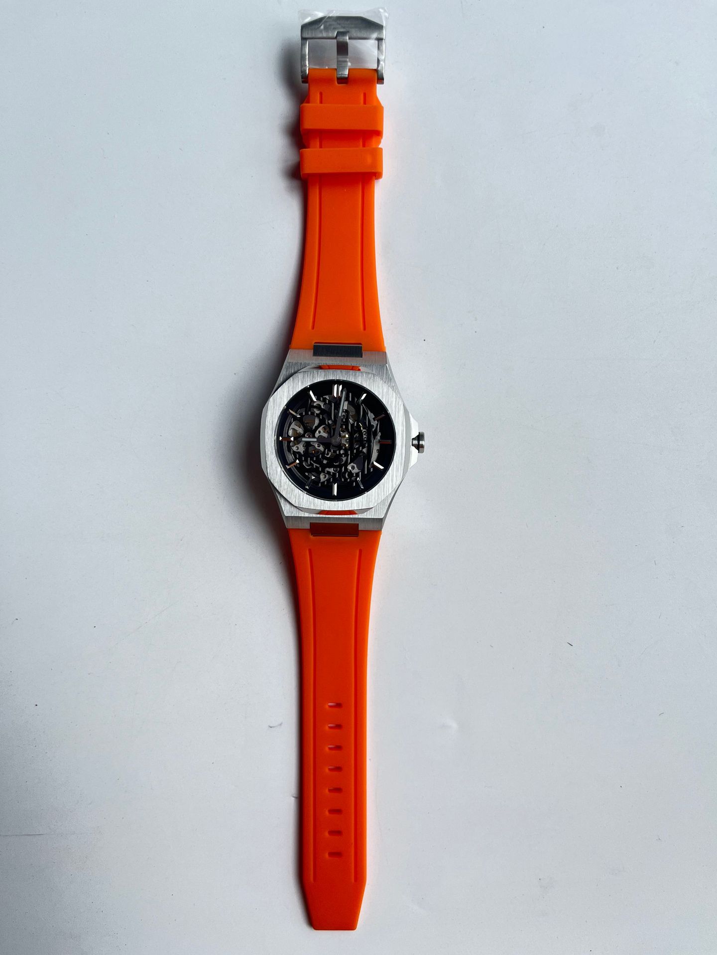 D1 reloj mecánico hueco con esqueleto de Milán reloj mecánico masculino impermeable reloj mecánico hueco de acero inoxidable