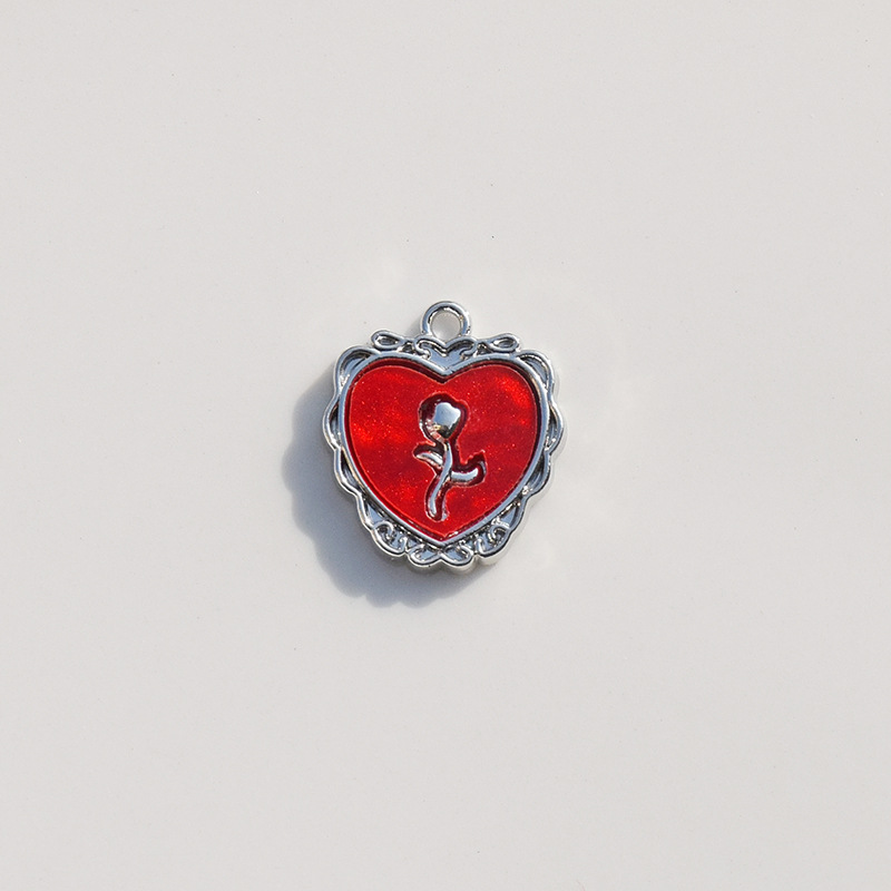 20g Weight Pendant Jewelry Making Type Charms Classification 10 PCS/Package Quantity Alloy Material Heart Shape Pattern All Seasons Season Polished Finish Plating Design Sweet Style 10 PCS/Package Alloy Heart Shape Polished Pendant Charms 5