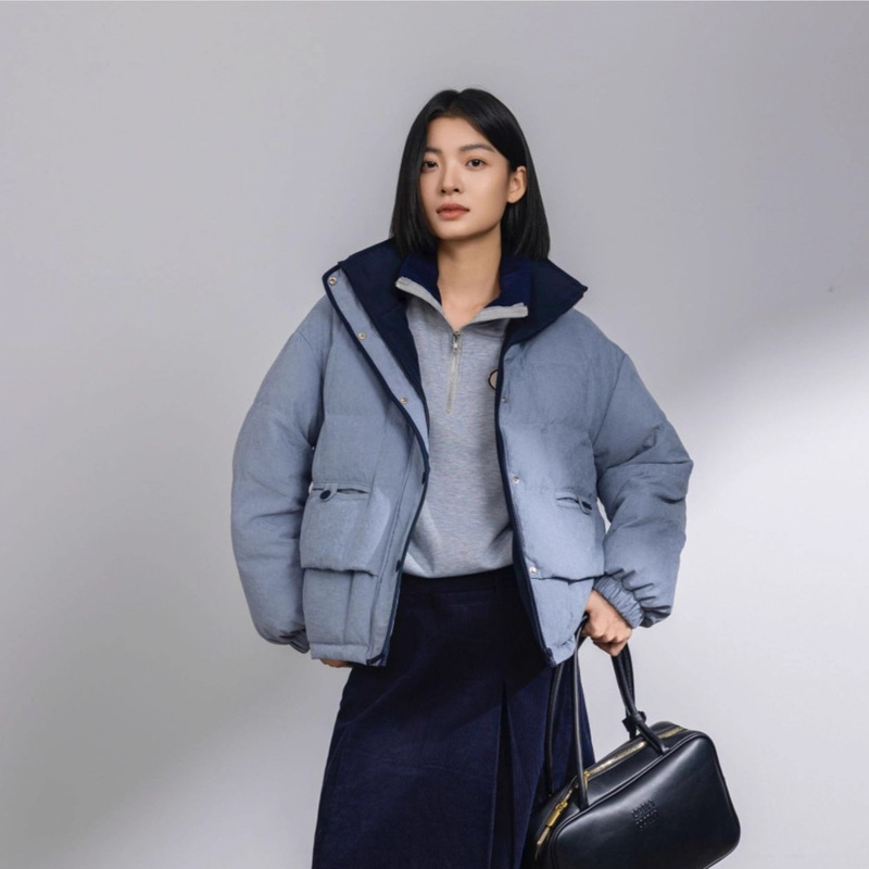 Manufacturer's 2025 Winter New Reversible High-Quality Goose down Short down Jacket for Women 90 New National Standard Jacket to Keep Warm