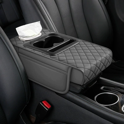 center console armrest box heightening – Armrest box pad - business-gray
