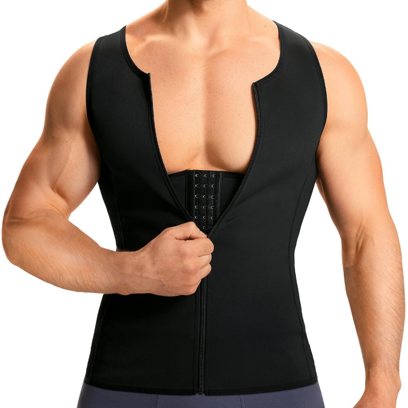 Cross-Border Hot-Selling Men's Shapewear Fitness Sports Tops Tummy Control Waist Strengthening Shapewear Vest Shirt Slimming Clothing