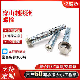 鱼鳞拉爆螺栓镀锌穿山刺膨胀螺丝空心砖泡沫砖轻质砖专用膨胀管