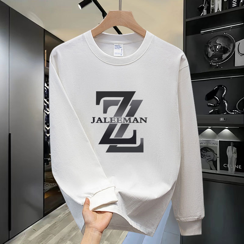 新款春秋长袖休闲男士T恤纯棉高品质男卫衣帅气文艺百搭打底上衣|undefined