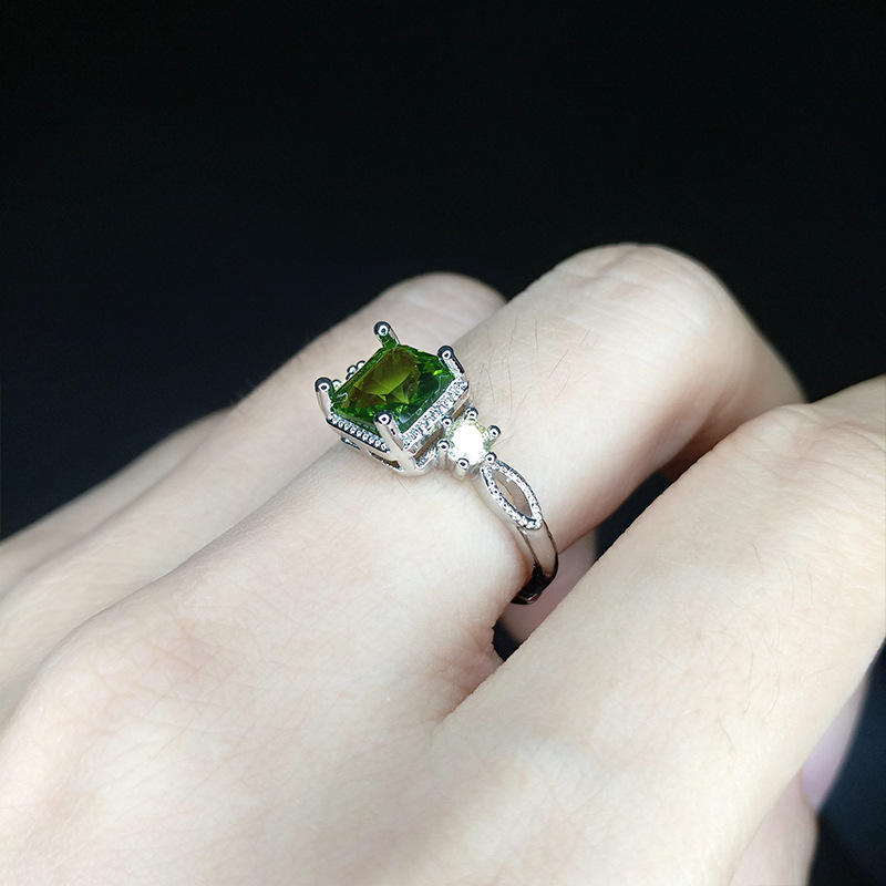 Fashion Square Copper Plating Artificial Rhinestones Open Ring 1 Piece