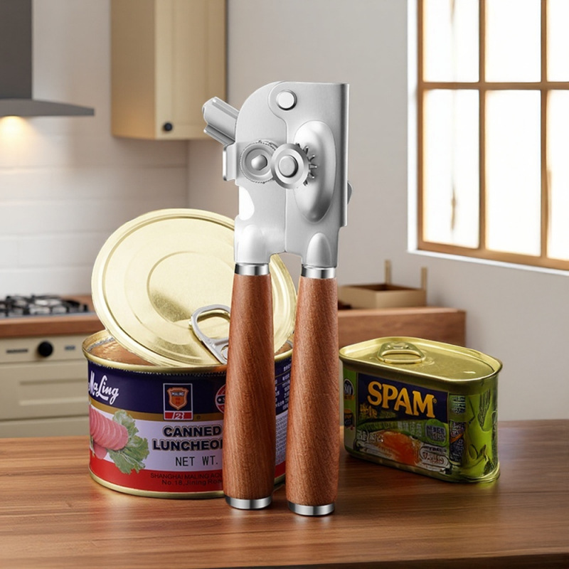 304 스테인레스 스틸 캔 오프너, 노동 절약형 미끄럼 방지 병따개, 주방 가정용 이중 목적 다기능 뚜껑 오프너