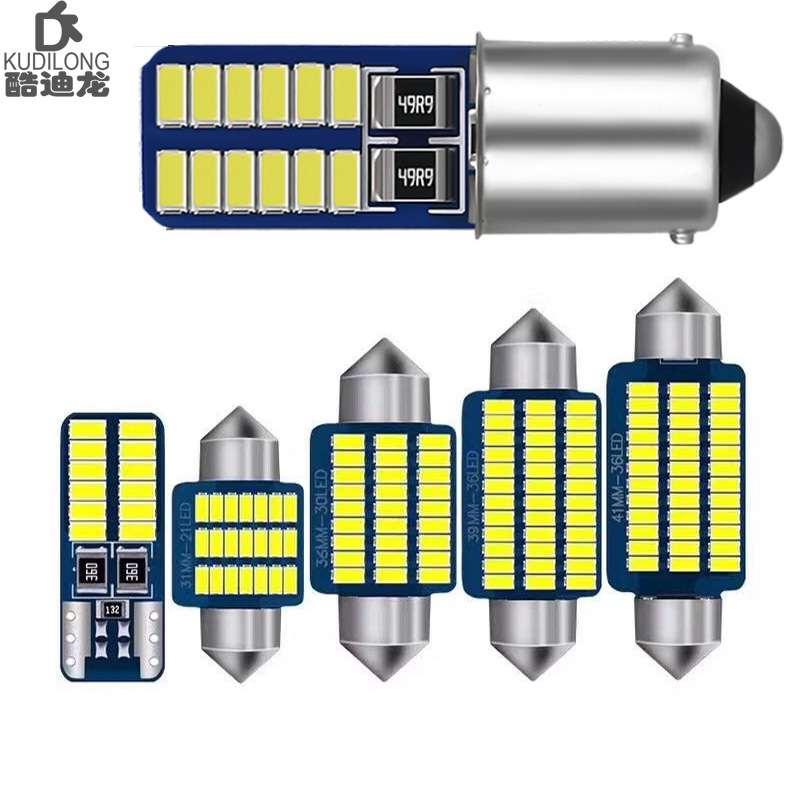 Cross-Border dedicated to highlight car LED double-pointed lamp reading top lamp BA9S T10 3014 21SMD 31mm