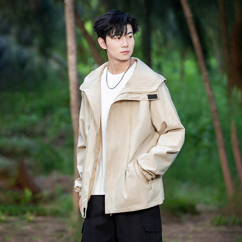 Cross-border coat men's 2025 new spring new outdoor casual cool handsome trend loose charging teen men's top
