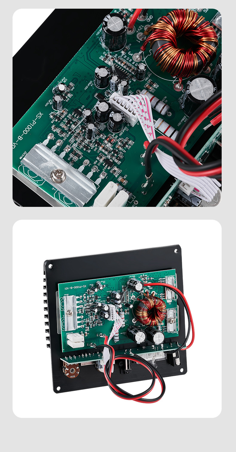 Exposed Tube Amplifier Black High-Power Car Subwoofer Amplifier Board Car Audio Speaker Motherboard Circuit Board