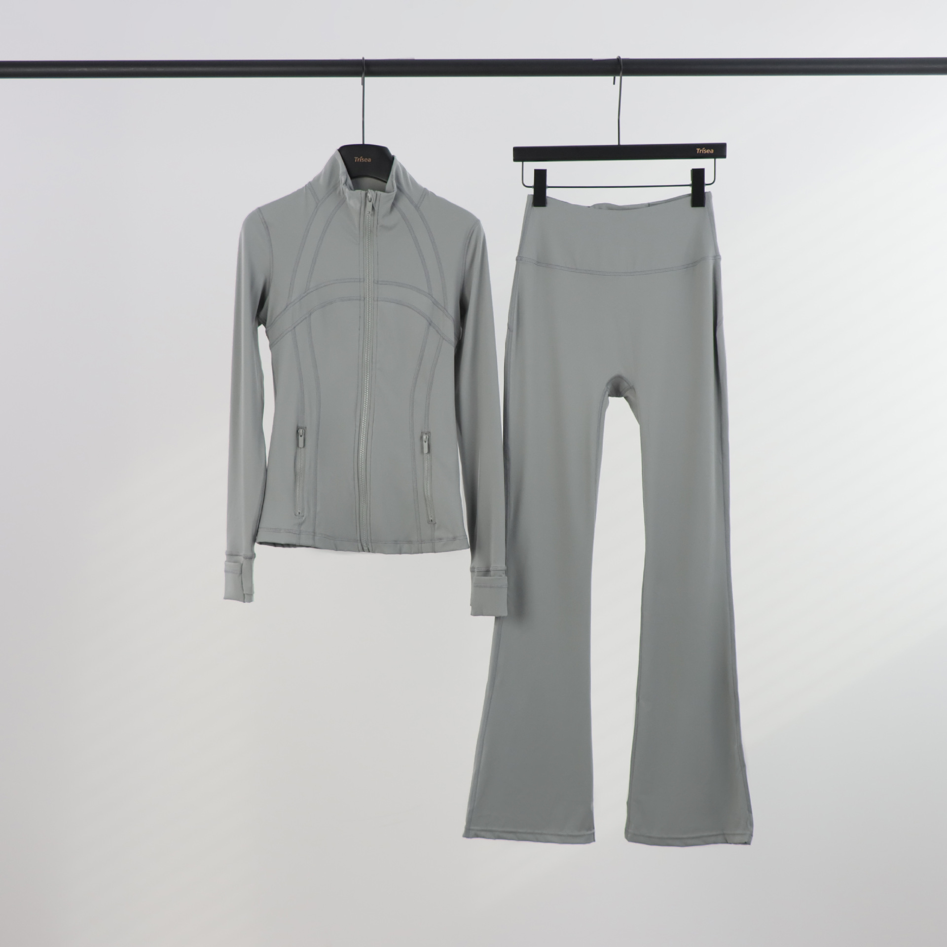 LULU chaqueta de cuello de喇叭 con cremallera, chaqueta de cuerpo, chaqueta de yoga elástica, mujer