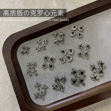 高品质克罗心美甲金属饰品2025新款百搭十字架电镀合金指甲装饰品