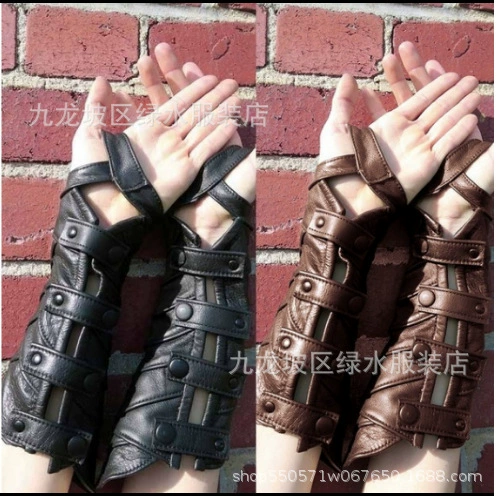 Средневековый кожаный браслет в масштабе стимпанк модные готические длинные перчатки поставка желаний