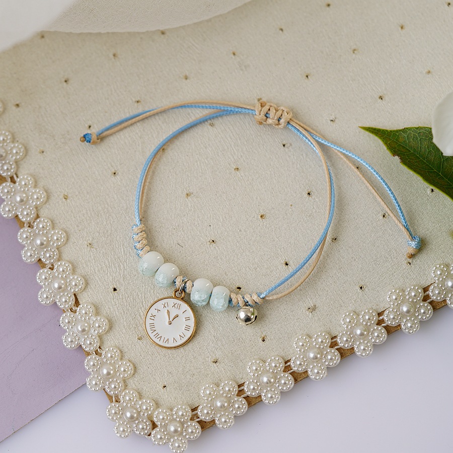 thumbnail image 1 of Pulsera de estudiante de perlas de cerámica novia mano decoración pareja escuela niños pulsera joyería femenina 369B Time One, 1 of 2