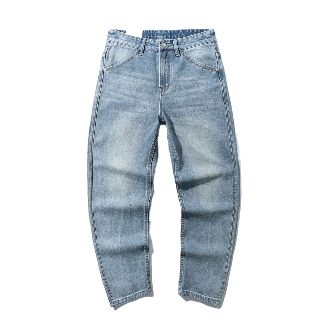 Xxbro ropa de hombre # jeans para hombre tendencia japonesa recto de color claro retro pantalones de papá de pierna ancha pantalones largos de todo fósforo